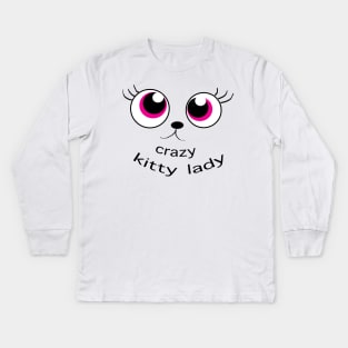 Crazy Kitty Lady Kids Long Sleeve T-Shirt